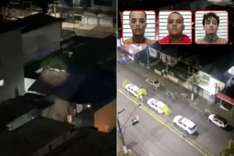 Trio é preso após fazer casal de chineses reféns e tentar fuga por telhado em Santos