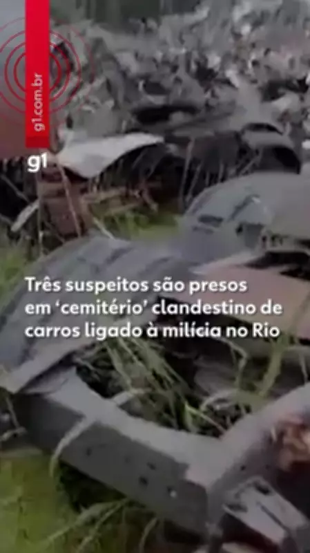 Três presos em cemitério clandestino de carros ligado à milícia no Rio