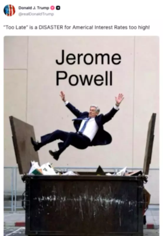 Trump publica imagem de Powell sendo jogado no lixo e intensifica críticas