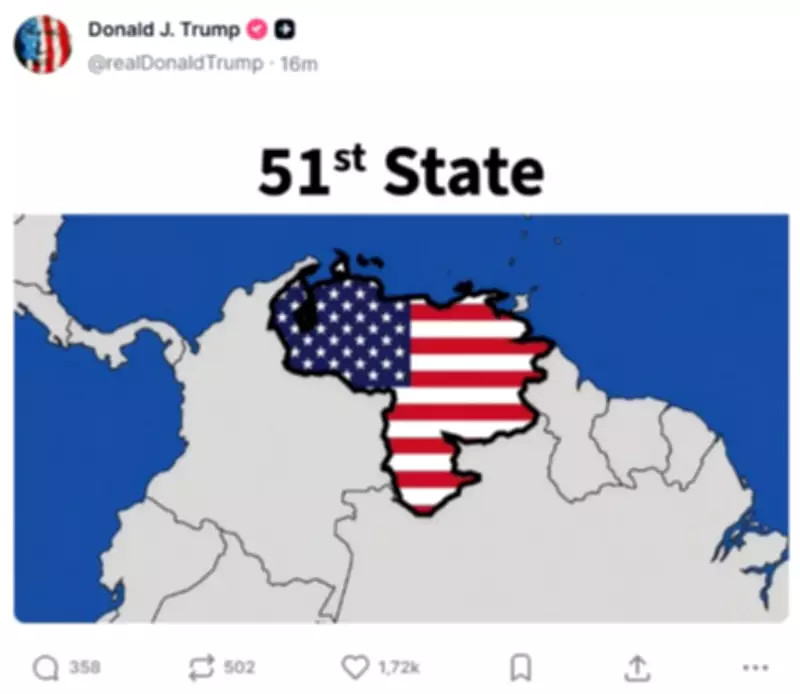 Trump publica mapa com Venezuela como 51º estado dos EUA