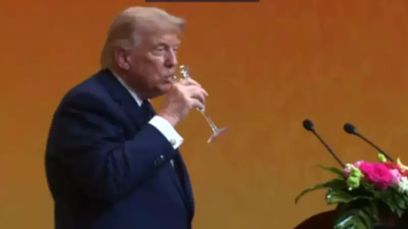 Trump quebra regra? Vídeo de brinde com champanhe viraliza