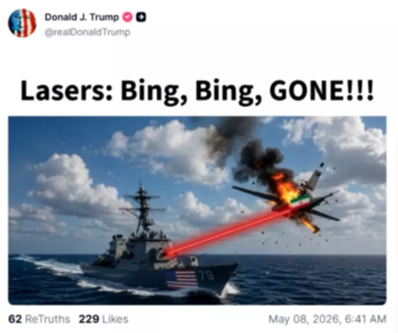 Trump zomba do Irã com imagem de IA após ataque a navios dos EUA