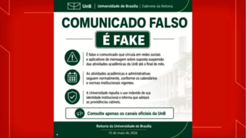 UnB desmente fake news sobre suspensão de aulas por término de Virginia e Vini Jr