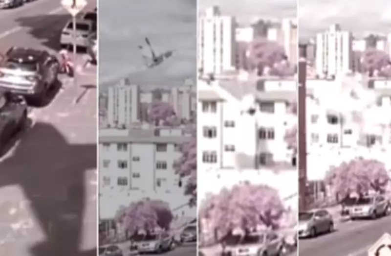 Vídeo mostra sombra de avião e colisão com prédio em Belo Horizonte