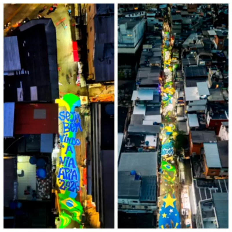 Via Ápia na Rocinha ganha pintura gigante para a Copa do Mundo de 2026