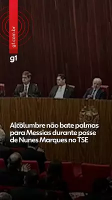 Alcolumbre não aplaude Messias em posse de Nunes Marques no TSE