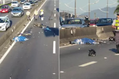 Motociclista e garupa morrem em acidente na Via Expressa Sul, em Praia Grande