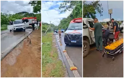 Motorista perde controle e bate caminhonete contra poste na BR-432 em Roraima