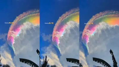 Nuvem iridescente viraliza na Indonésia com cores de arco-íris