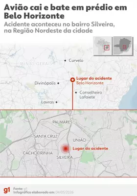 Queda de avião em BH: equipe do Globocop registra acidente