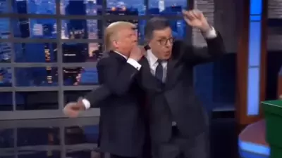 Trump publica vídeo com IA jogando Colbert no lixo após fim de programa