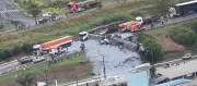 Acidente com carreta bitrem deixa feridos na BR-282 em Cordilheira Alta