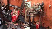 Altar religioso resiste a incêndio no Piauí; imagem de Jesus intacta