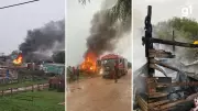 Casa pega fogo após ser atingida por raio em Rio Grande, no RS
