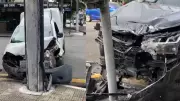 Colisão entre carro de luxo e caminhão no Umarizal assusta moradores