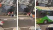 Homem é empurrado contra ônibus em movimento por mulher em Campinas