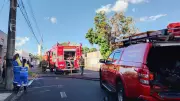 Incêndio atinge pensão no bairro Bom Jesus em Uberlândia; ninguém se feriu
