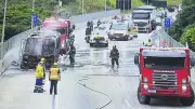 Incêndio em micro-ônibus interdita túnel da Rodovia dos Tamoios em Caraguatatuba