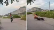 Jovem morre após queda de moto durante manobra 'grau' em Itaitinga