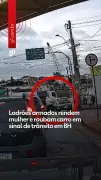 Ladrões armados rendem mulher e roubam carro em sinal de trânsito em BH