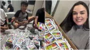 Mãe compra 14 mil figurinhas da Copa por R$ 11,2 mil e vídeo viraliza