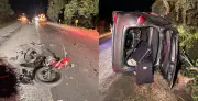 Motociclista morre e casal fica ferido em acidente na BR-280 em SC