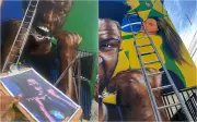 Mural de Vini Jr. e Virginia levou 4 dias para ser feito e 10 minutos para apagar