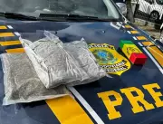 PRF apreende 1,5 kg de supermaconha em carro de aplicativo em Canoinhas