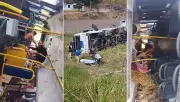 Revolta em Campos: ônibus tombado com 26 feridos expõe falta de manutenção