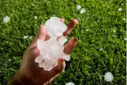 Temporal de granizo causa estragos e cobre cidades de MS de gelo