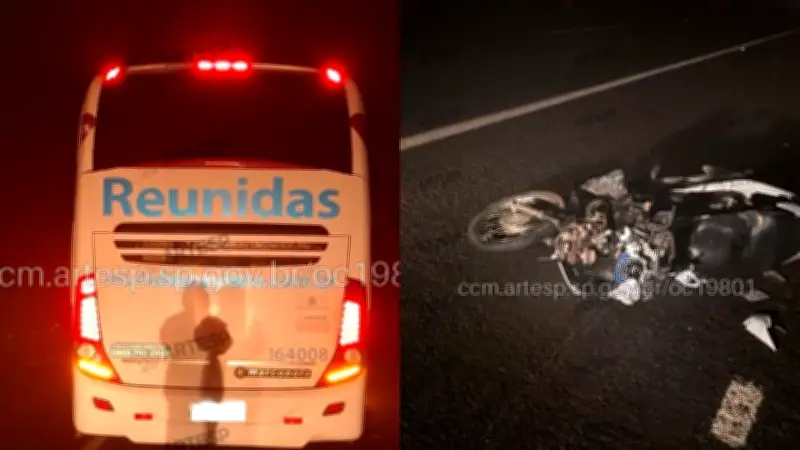 Acidente com moto, carro e ônibus deixa dois feridos em Guarantã (SP)