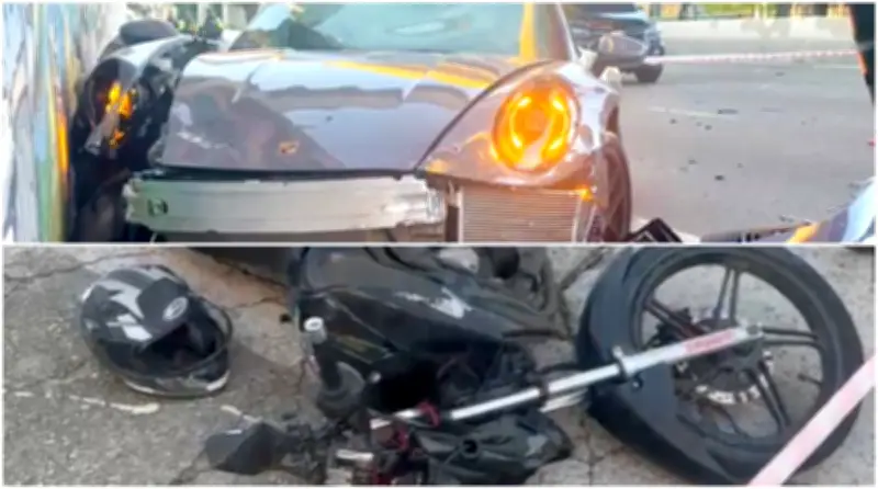 Acidente com Porsche na Zona Sul de SP deixa feridos