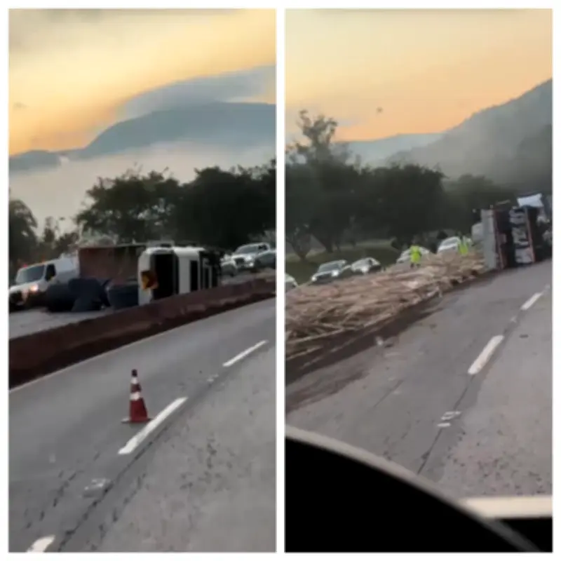 Acidente na BR-381 em Itatiaiuçu deixa um morto e interdita rodovia