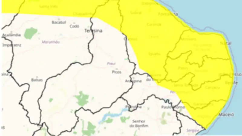 Alerta de chuvas intensas para mais de 90 cidades do interior de PE