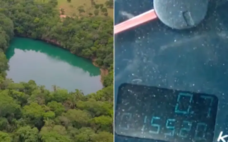 Amigos medem lago 'sem fundo' em Goiás e encontram 710 metros
