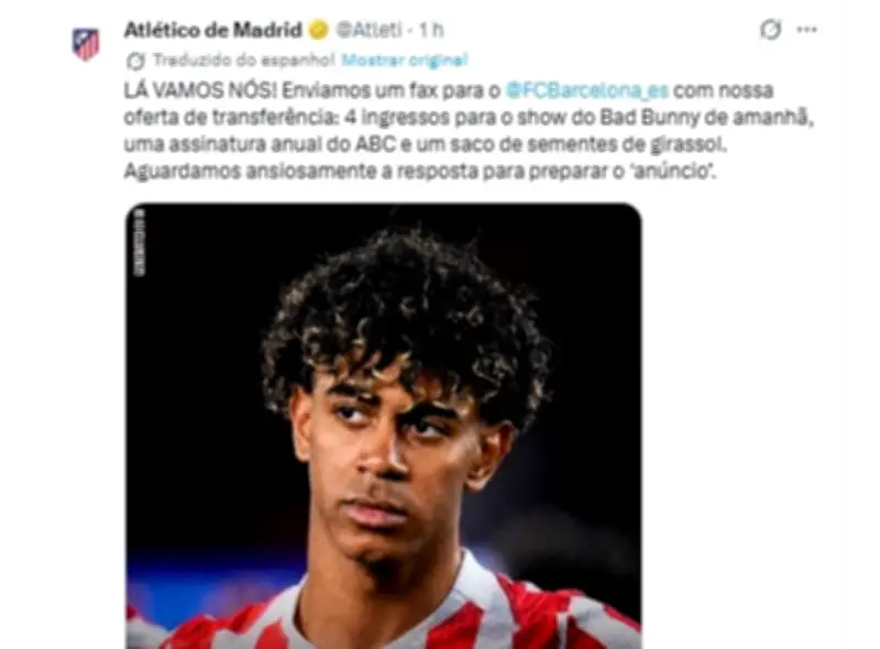 Atlético de Madrid zoa Barcelona com oferta irônica por Lamine Yamal após especulação sobre Julián Alvarez
