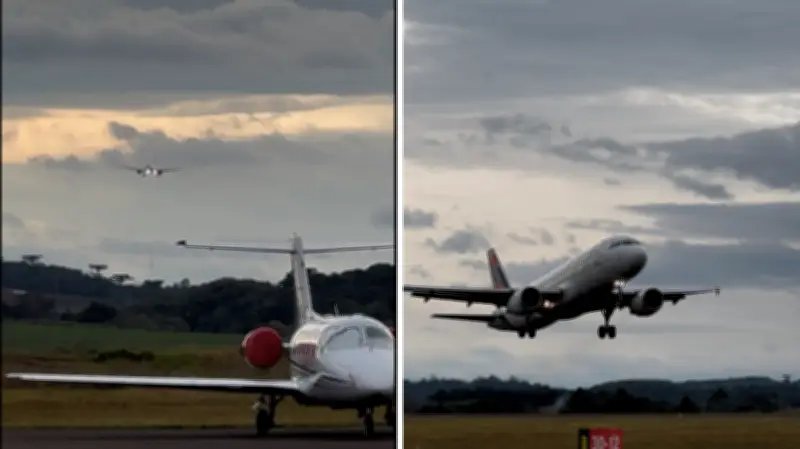 Avião arremete em Chapecó após ventos de até 60 km/h; pouso-caranguejo explicado