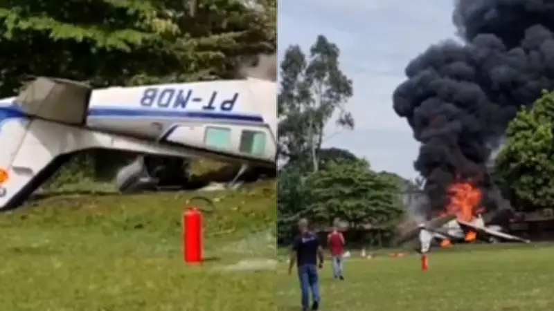 Avião cai em Marília em voo de teste após renovar certificado; dois mortos