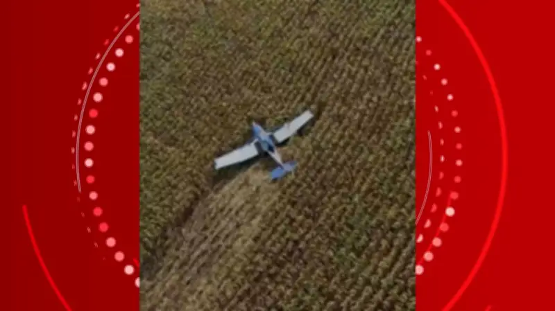 Avião de pequeno porte cai em área rural de Marialva, PR