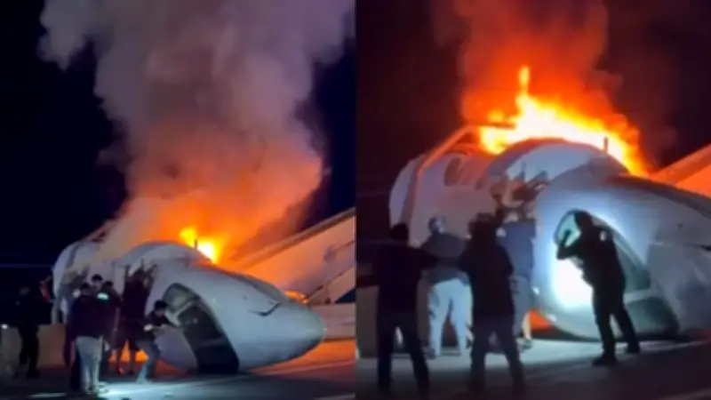Avião pega fogo e faz pouso forçado em rodovia nos EUA; uma morte