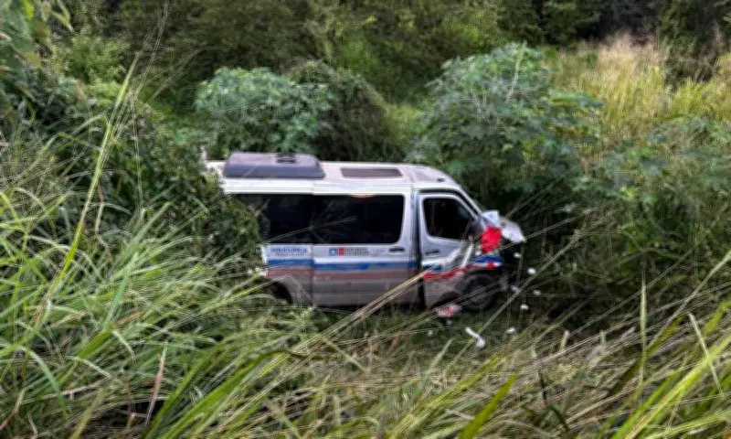 Batida entre van e caminhonete deixa 16 feridos na BR-242, na Bahia