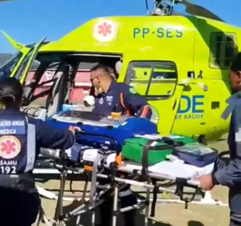 Bebê prematuro de Petrópolis é transferido de helicóptero para cirurgia cardíaca no RJ