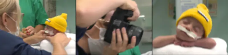 Bebês em UTI neonatal fazem ensaio fotográfico com tema da Copa