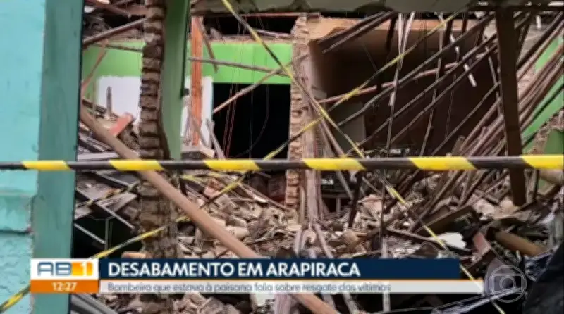 Bombeiro de folga salva pedreiro e criança após teto desabar em Arapiraca