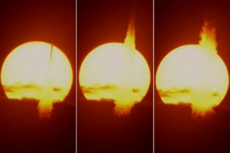 Brasileiro registra foguete passando em frente ao Sol nos EUA