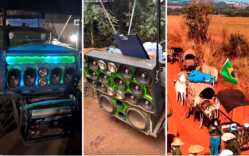 Carroças automotivas com som animam romaria em Trindade