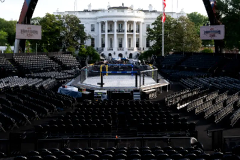 Casa Branca revela ringue do UFC de 28 metros para aniversário de Trump