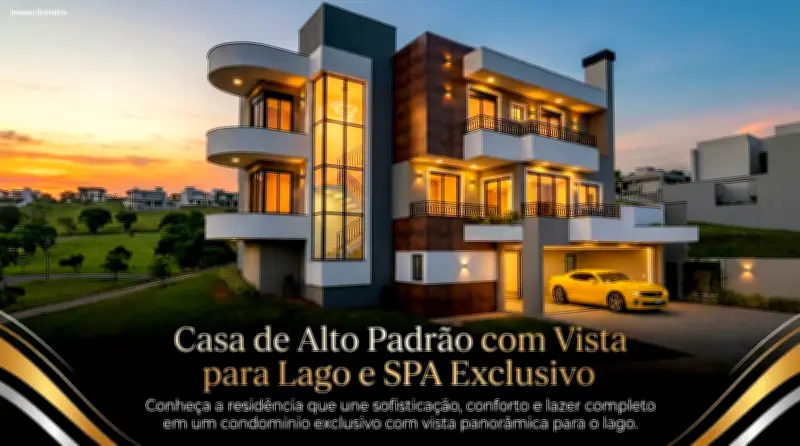 Casa de alto padrão com vista para lago e área gourmet