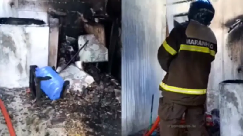 Casa pega fogo em Imperatriz; bombeiros suspeitam de curto-circuito
