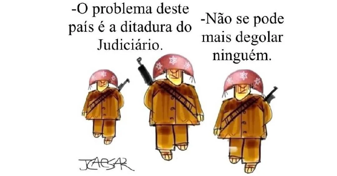 Charge de JCaesar Expõe Ironia Política com Humor